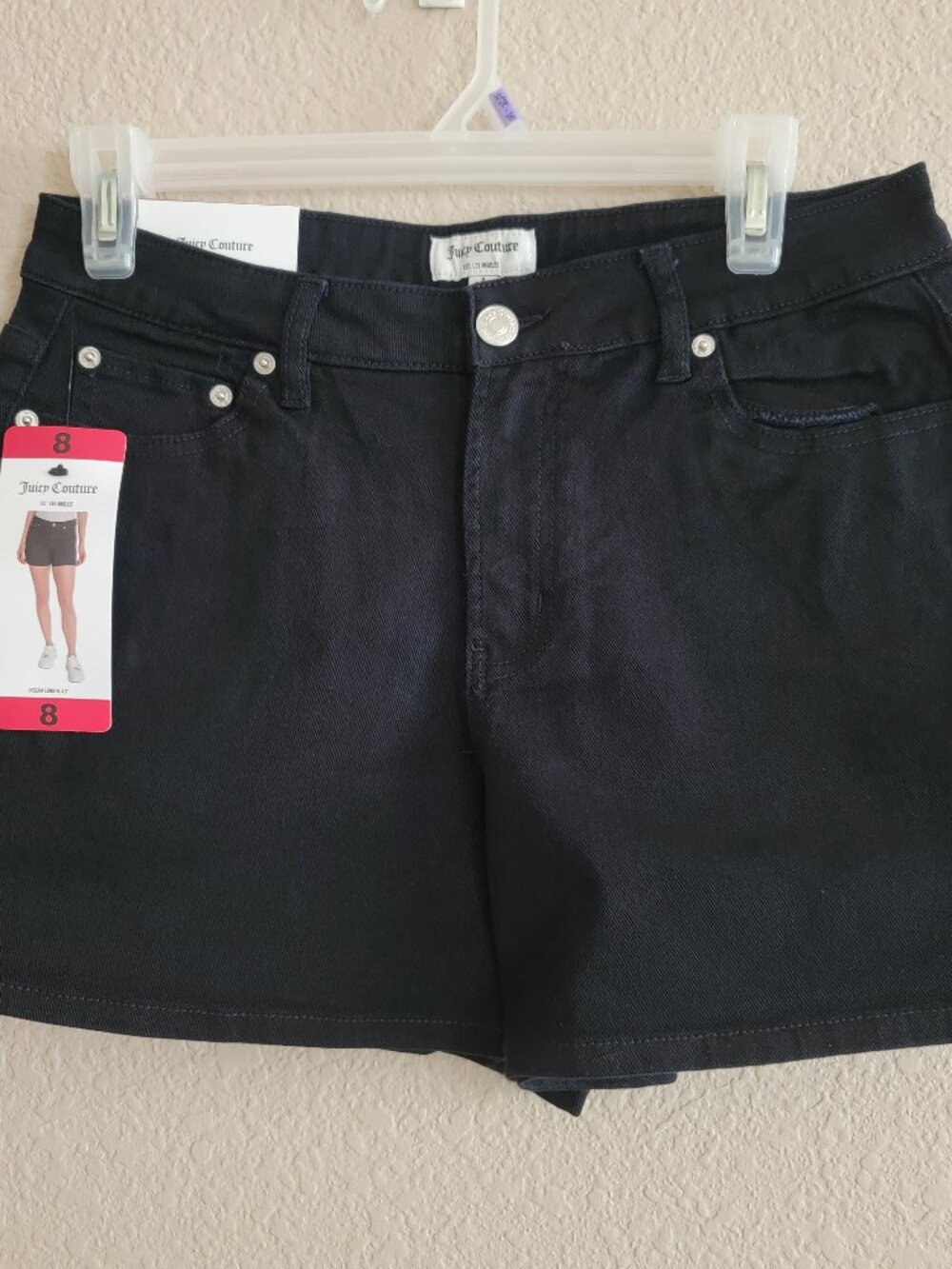 Juicy Couture Black Jean Short Shorts NWT